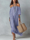 New SpringSummer Elegant Striped Loose-Fit Chic Holiday Dress For Women